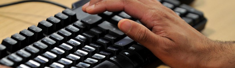 Keyboard being typed on