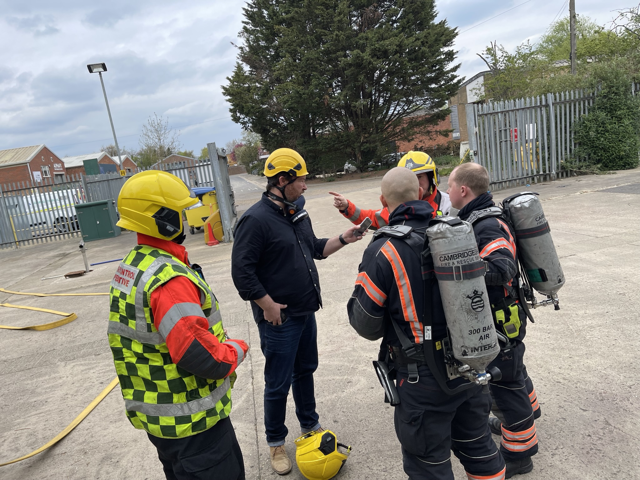 Crew being interviewed