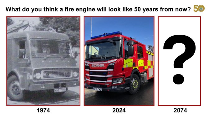 Fire engines then and now and future