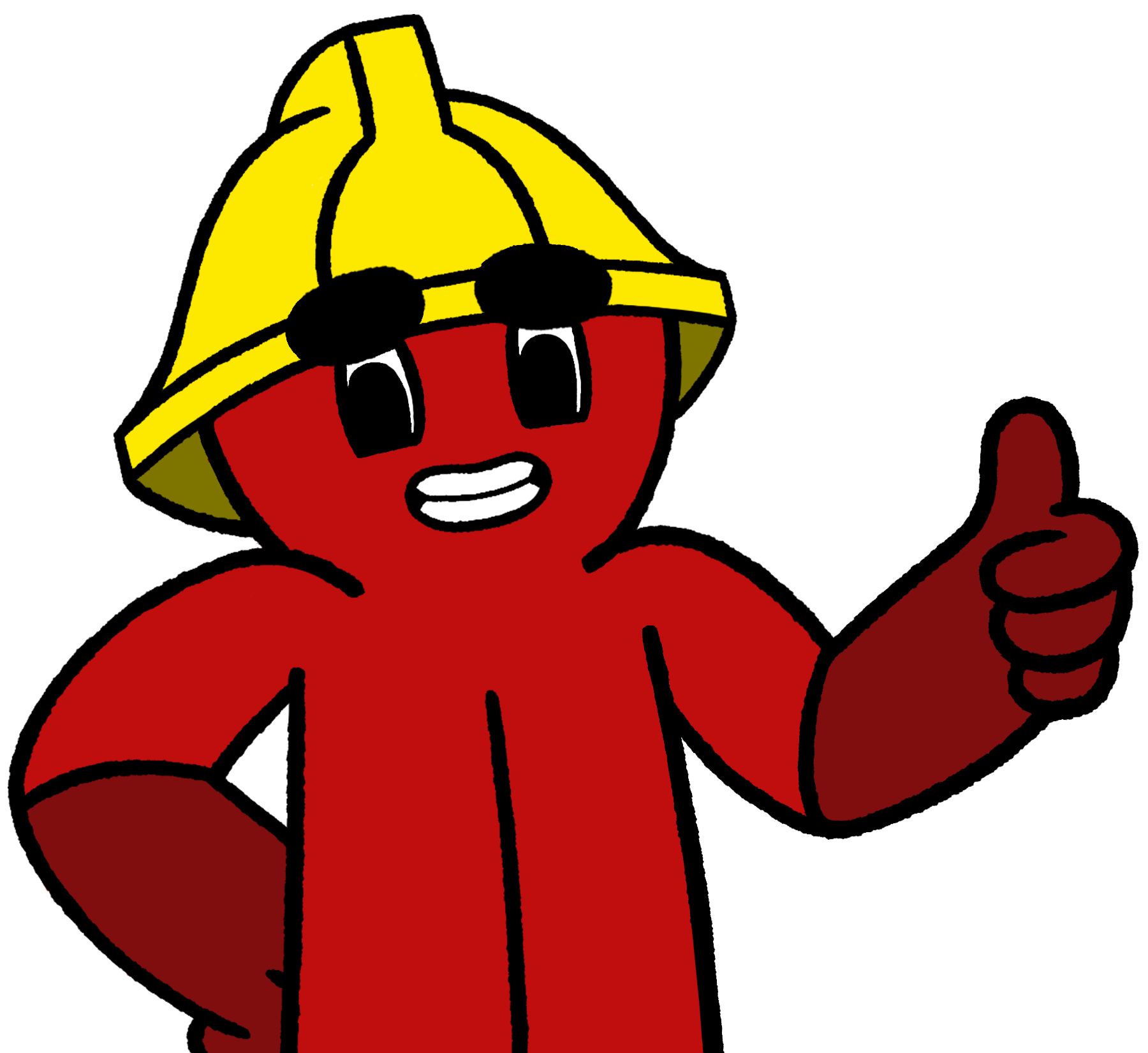 Animated character with thumbs up