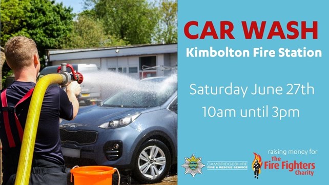 Kimbolton Fire Station car wash Saturday June 27th 10am until 3pm.