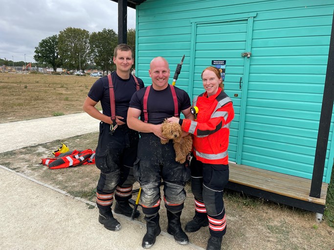 Firefighters with Teddy